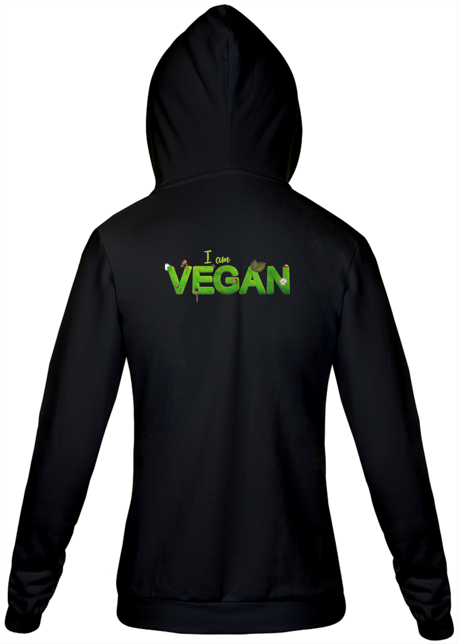 Nome do produto: Jaqueta Moletom Feminino Estampa Frase I am VEGAN