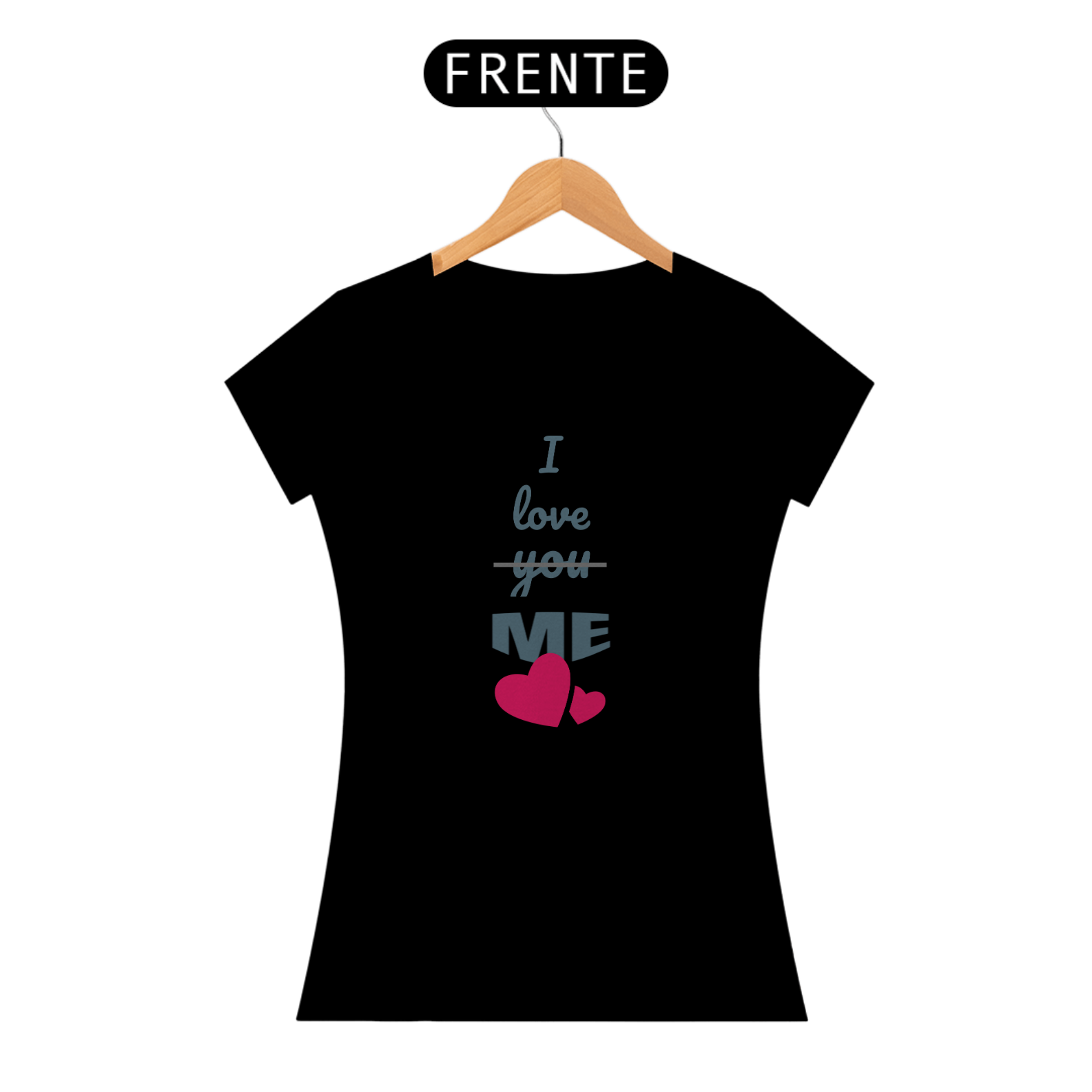 Nome do produto: Camiseta Baby Long Quality Estampa Frase - I love you, me