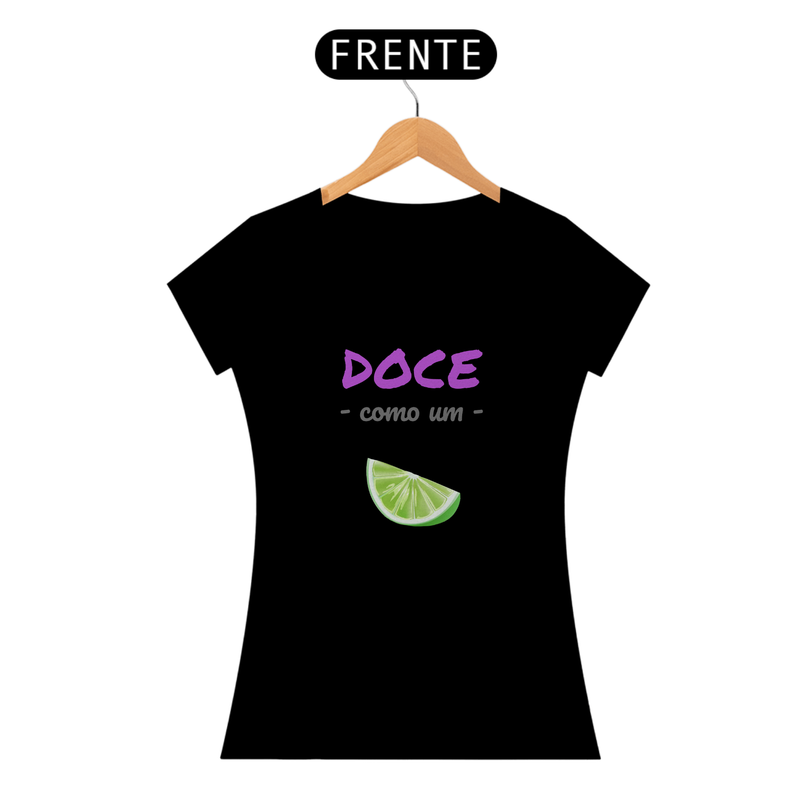 Nome do produto: Camiseta Baby Long Quality Estampa Frase - Doce como um LIMÃO