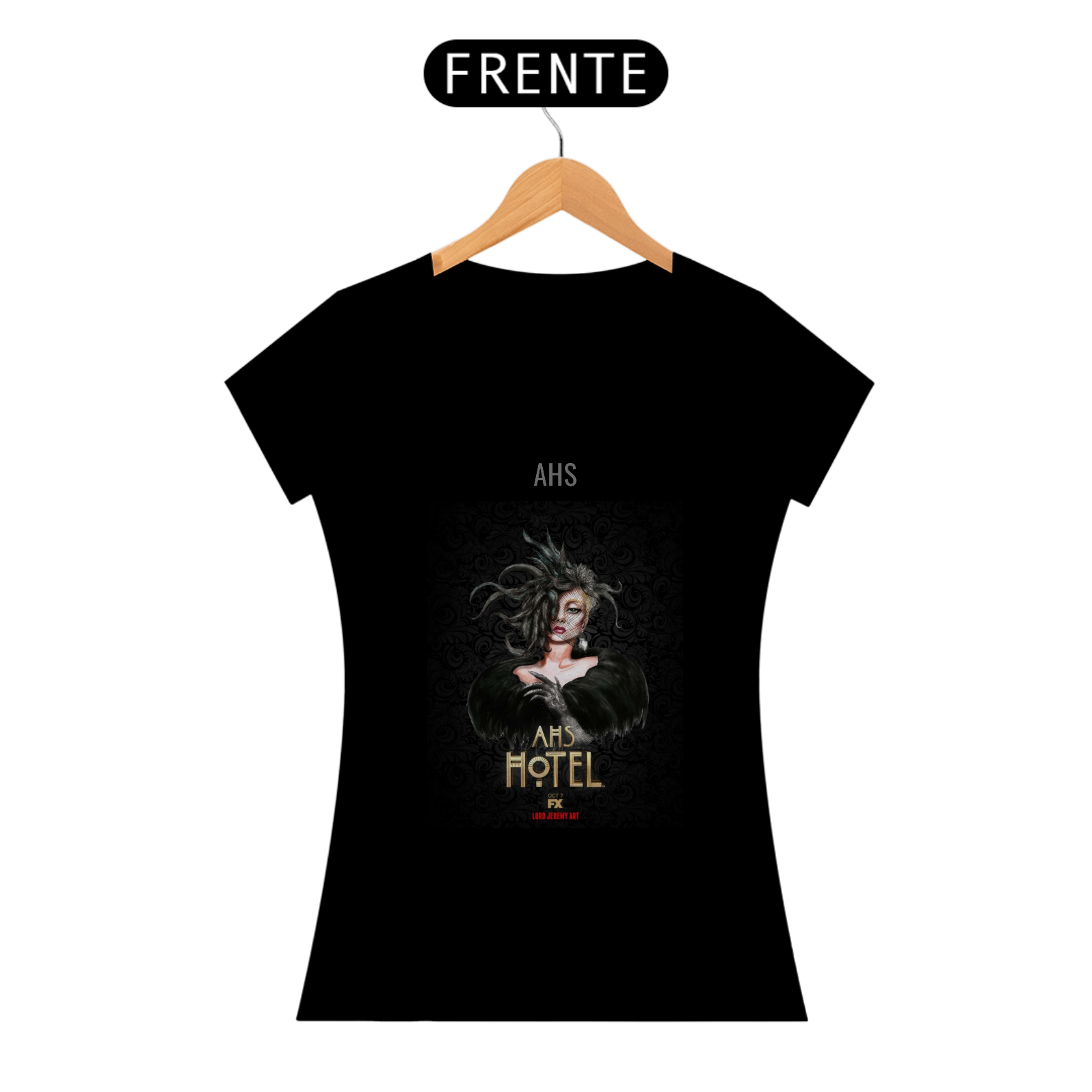Nome do produto: Camiseta Baby Long Prime Estampa Série American Horror Story AHS