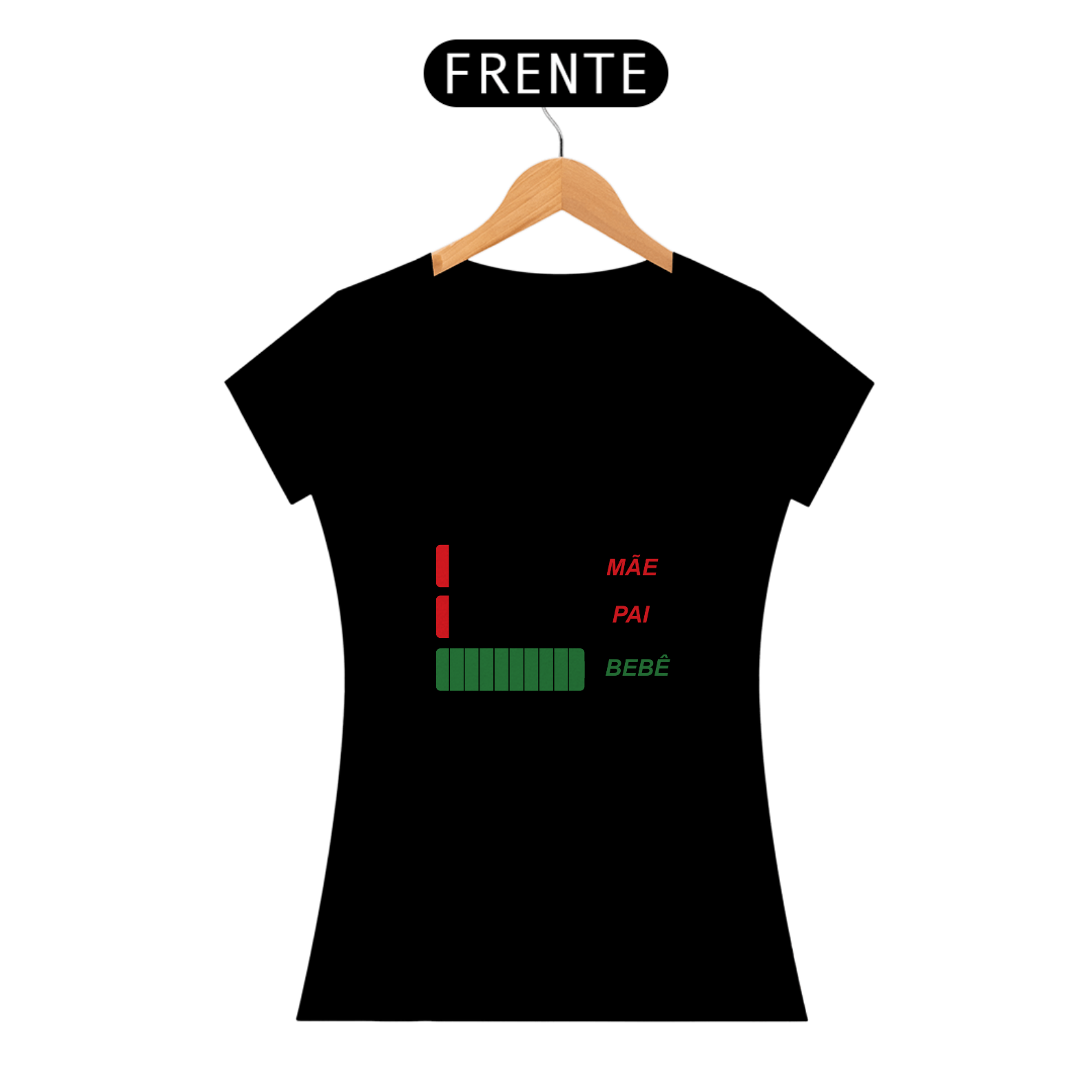 Nome do produto: Camiseta Bateria de Energia Pai, Mãe e Bebê Estampada Quality - Energy Batery Daddy, Mommy and Baby