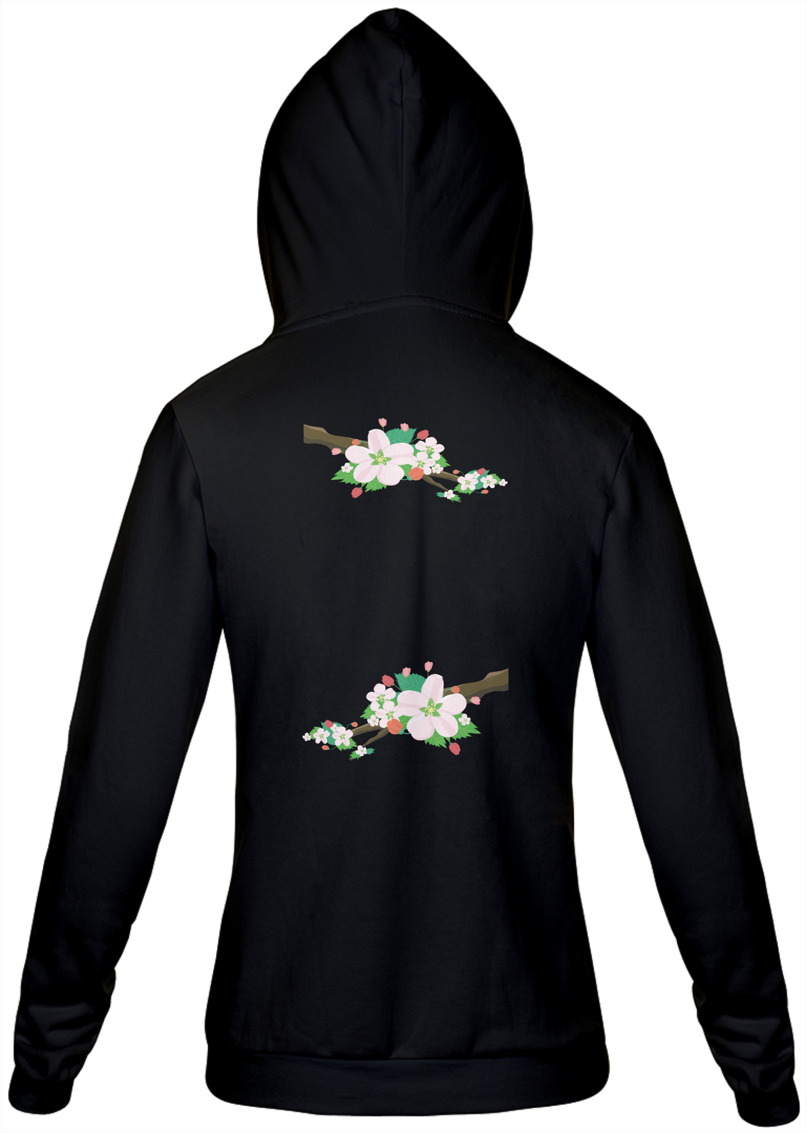 Nome do produto: Jaqueta Moletom Feminino Estampa Galho com Flores Oriente