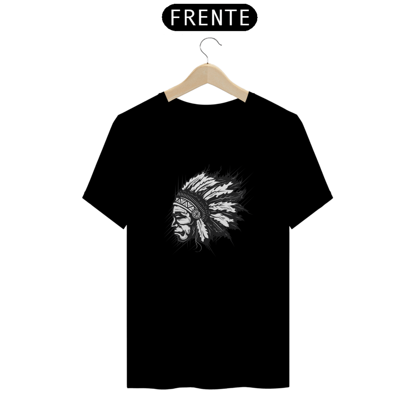 Nome do produto: Camiseta Estampada Índio Cacique Arte Desenho Quality