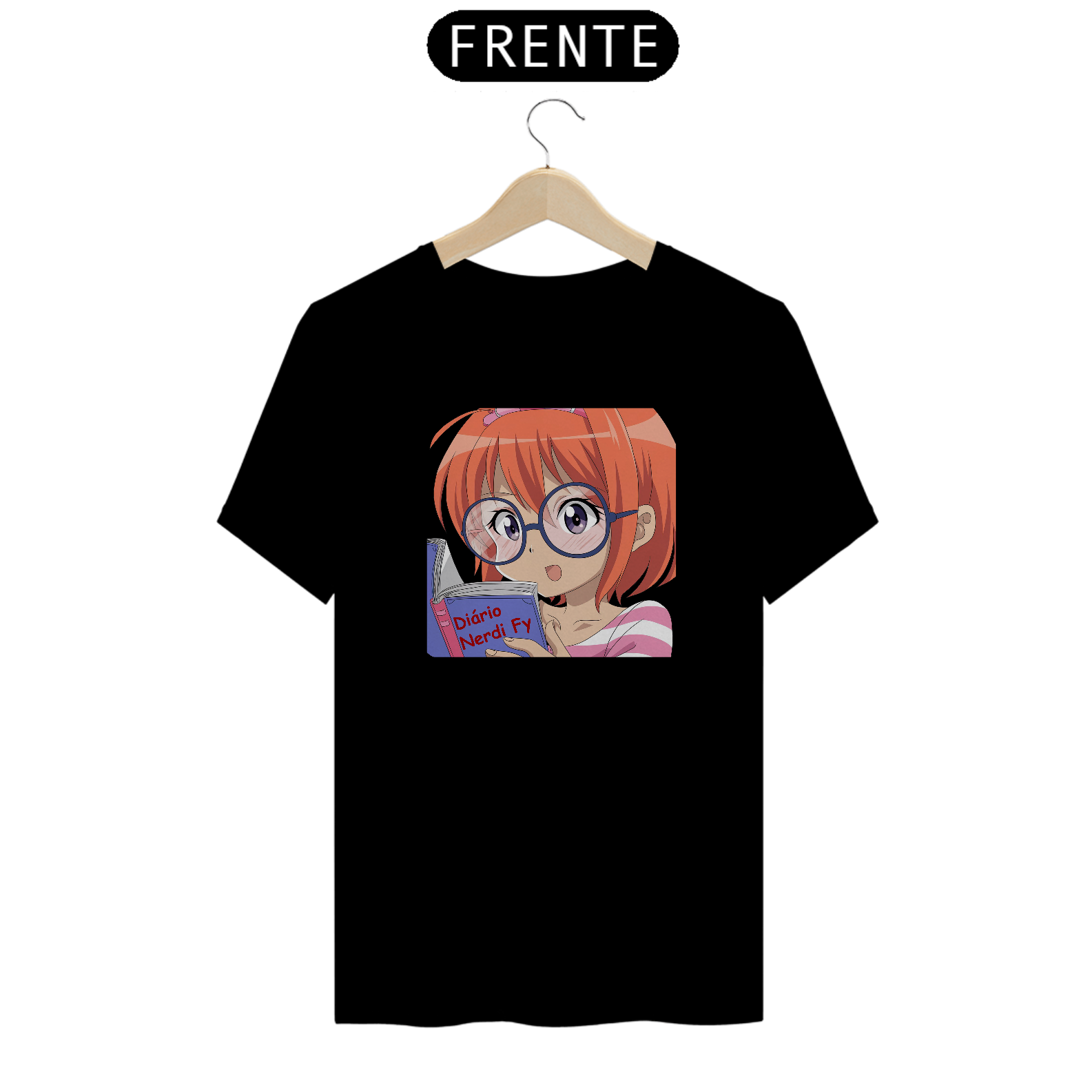 Nome do produto: Camiseta Diário Nerdify Estampa Que Uma Nerd Linda Está Lendo Quality