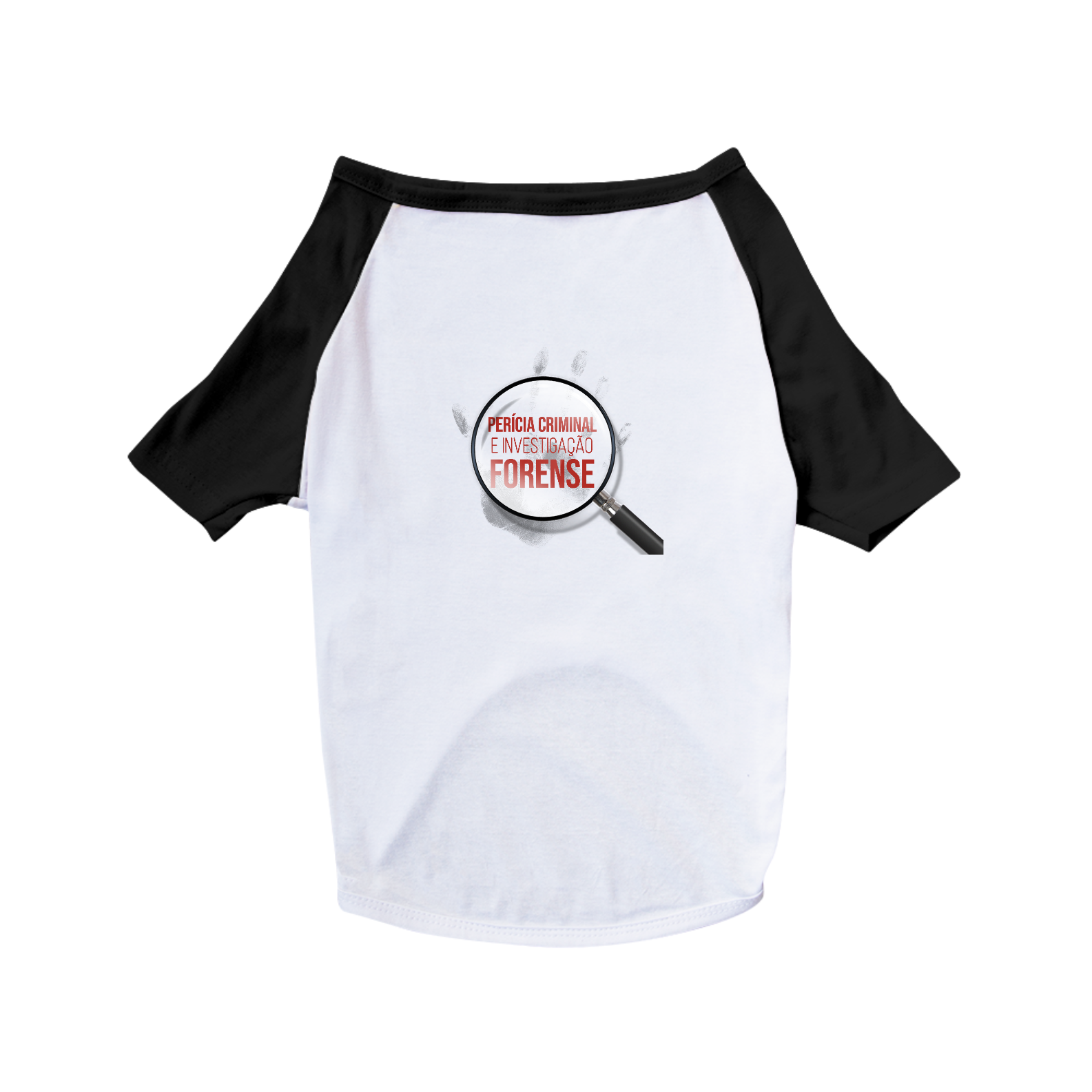 Nome do produto: Camisa Pet Dog Estampa Perícia Criminal e Investigação Forense com Lupa