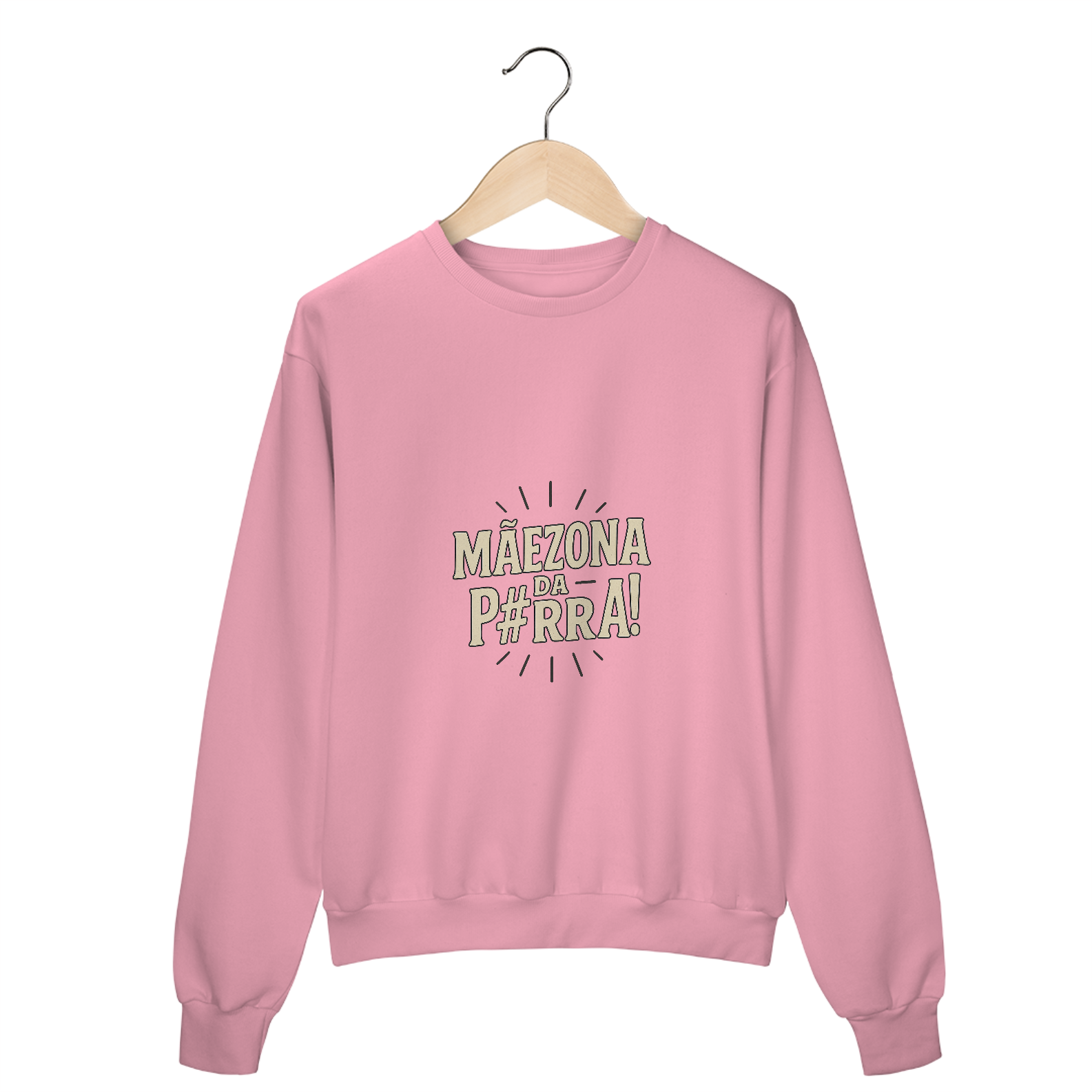 Nome do produto: Blusa Moletom Feminino Fechado Estampa Mãezona da P#rra