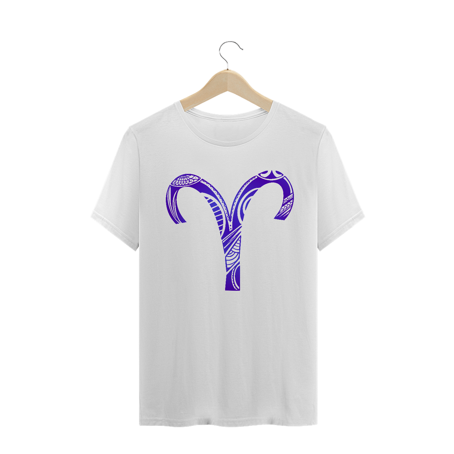 Nome do produto: CAMISETA MASC/UNISSEX BRANCA - SÍMBOLO SIGNO ÁRIES