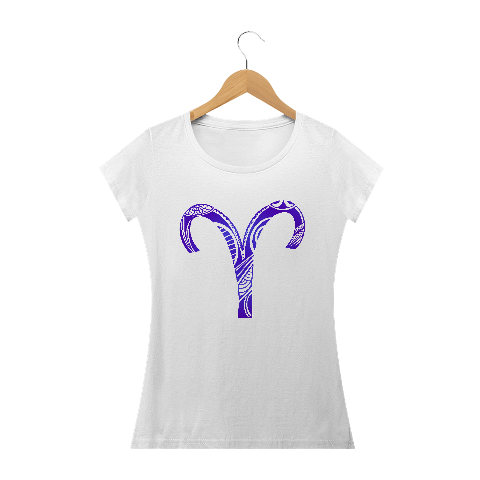 Nome do produto: CAMISETA FEMININA BRANCA - SÍMBOLO SIGNO ÁRIES
