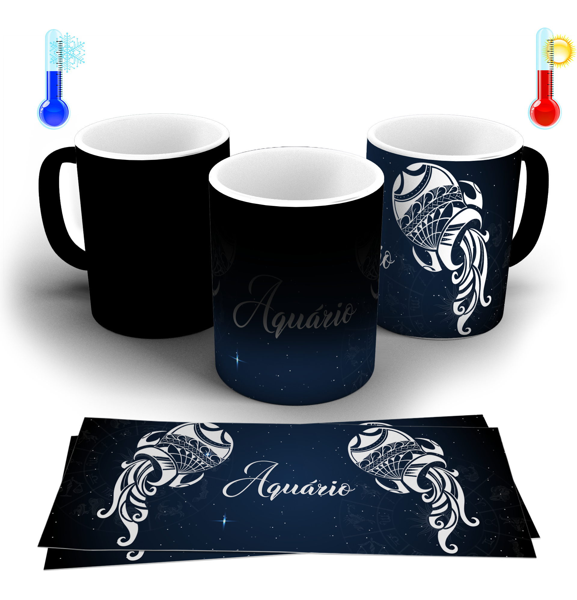 Nome do produto: CANECA MÁGICA - SIGNO AQUÁRIO