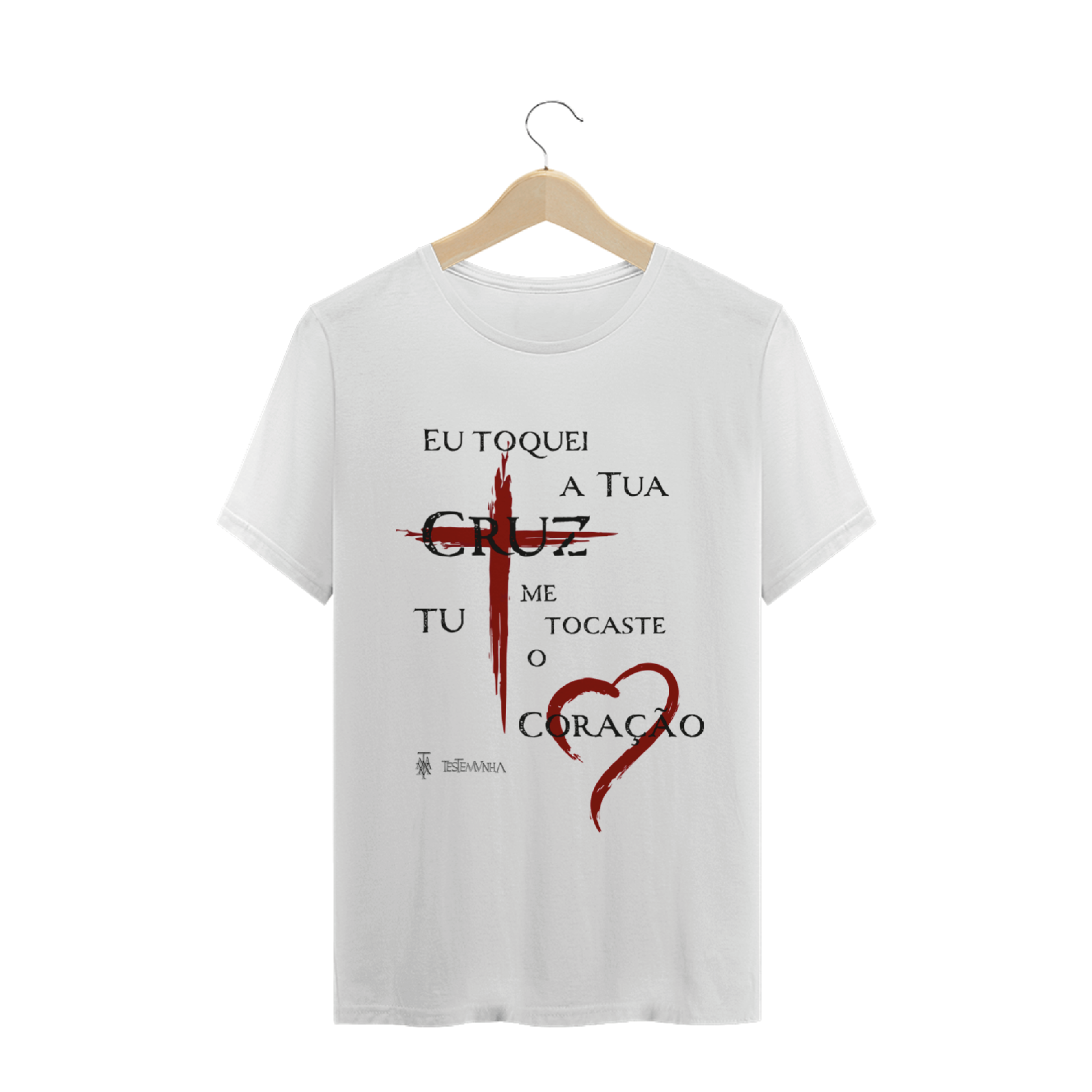 Nome do produto: Camiseta Plus Size Toquei a Tua Cruz (clara)