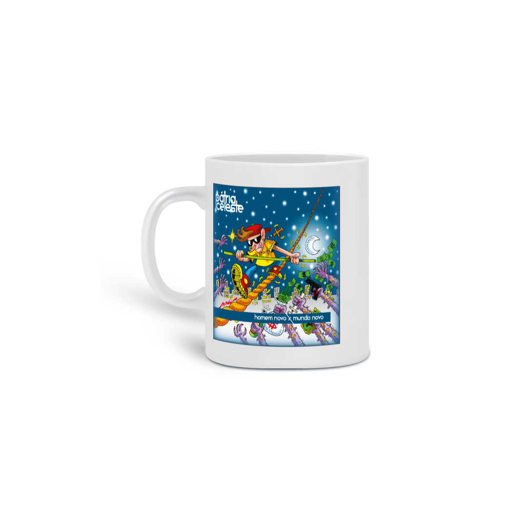 Nome do produto: Caneca Pátria Celeste Homem Novo x Mundo Novo