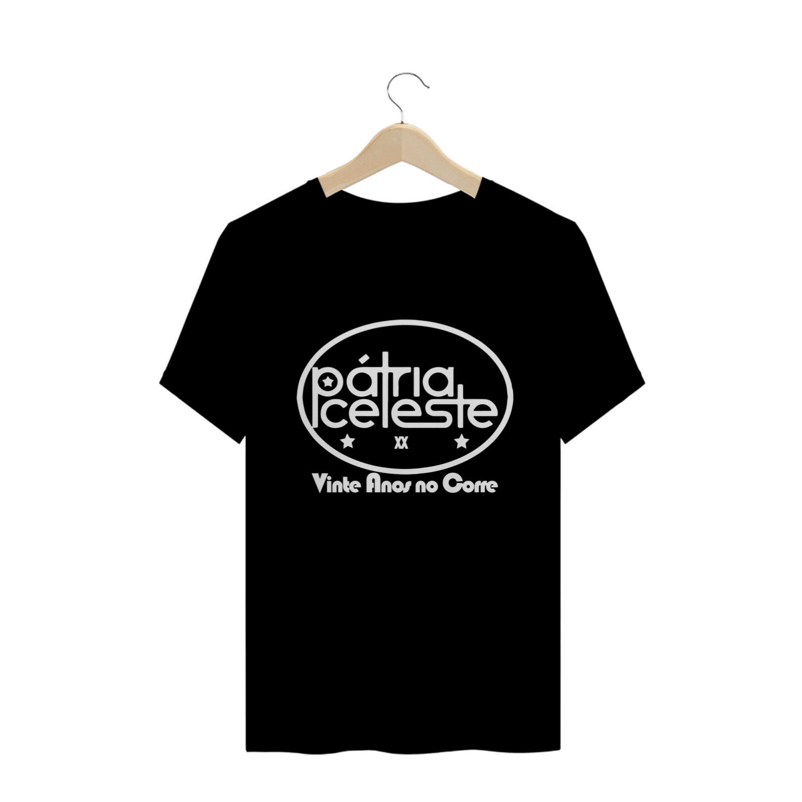 Nome do produto: Camiseta Pátria Celeste Vinte Anos no Corre (escura)