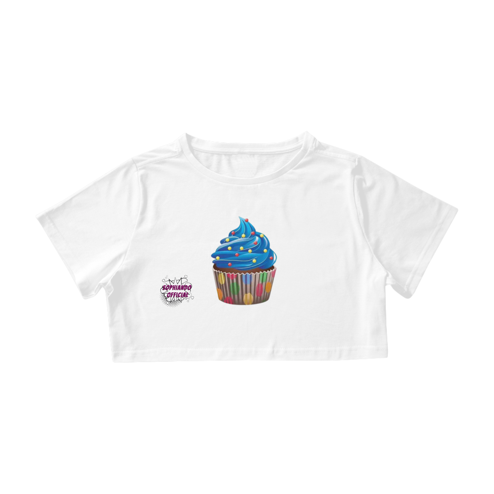 Nome do produto: Cupcake! Camisa Cropped Feminino