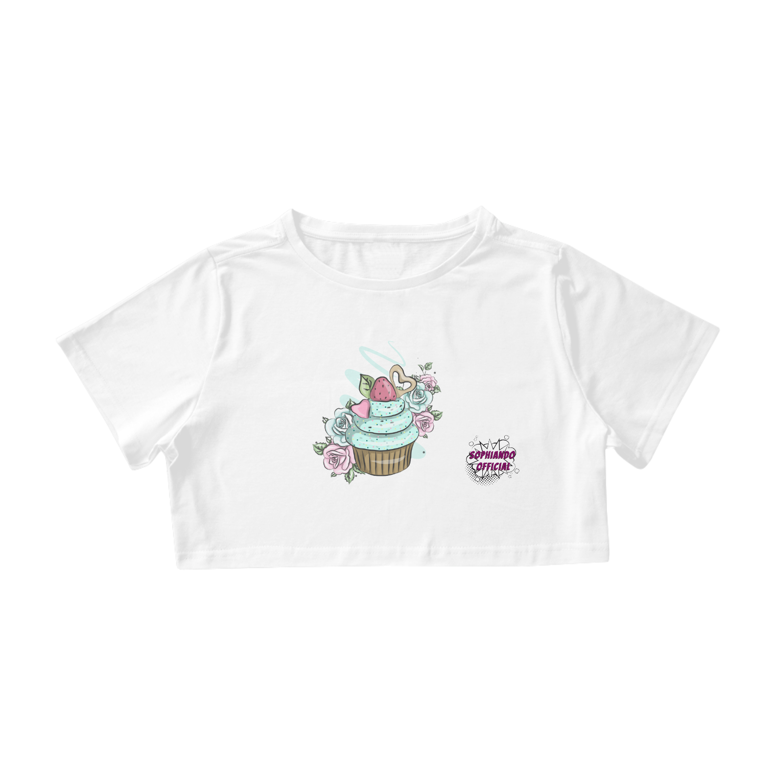 Nome do produto: Cupcake! Camisa Cropped Feminino