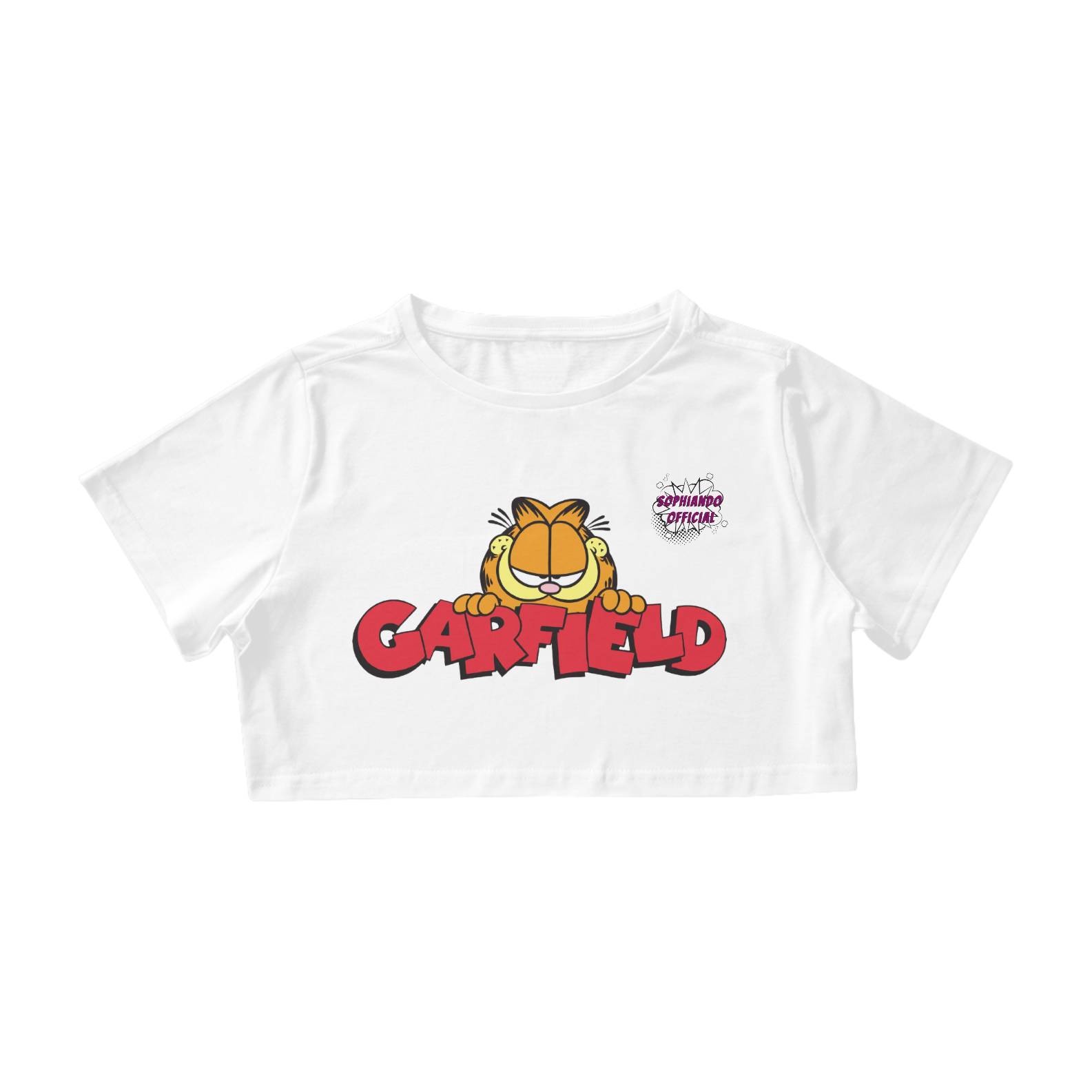 Nome do produto: Garfield! Camisa Cropped Feminino