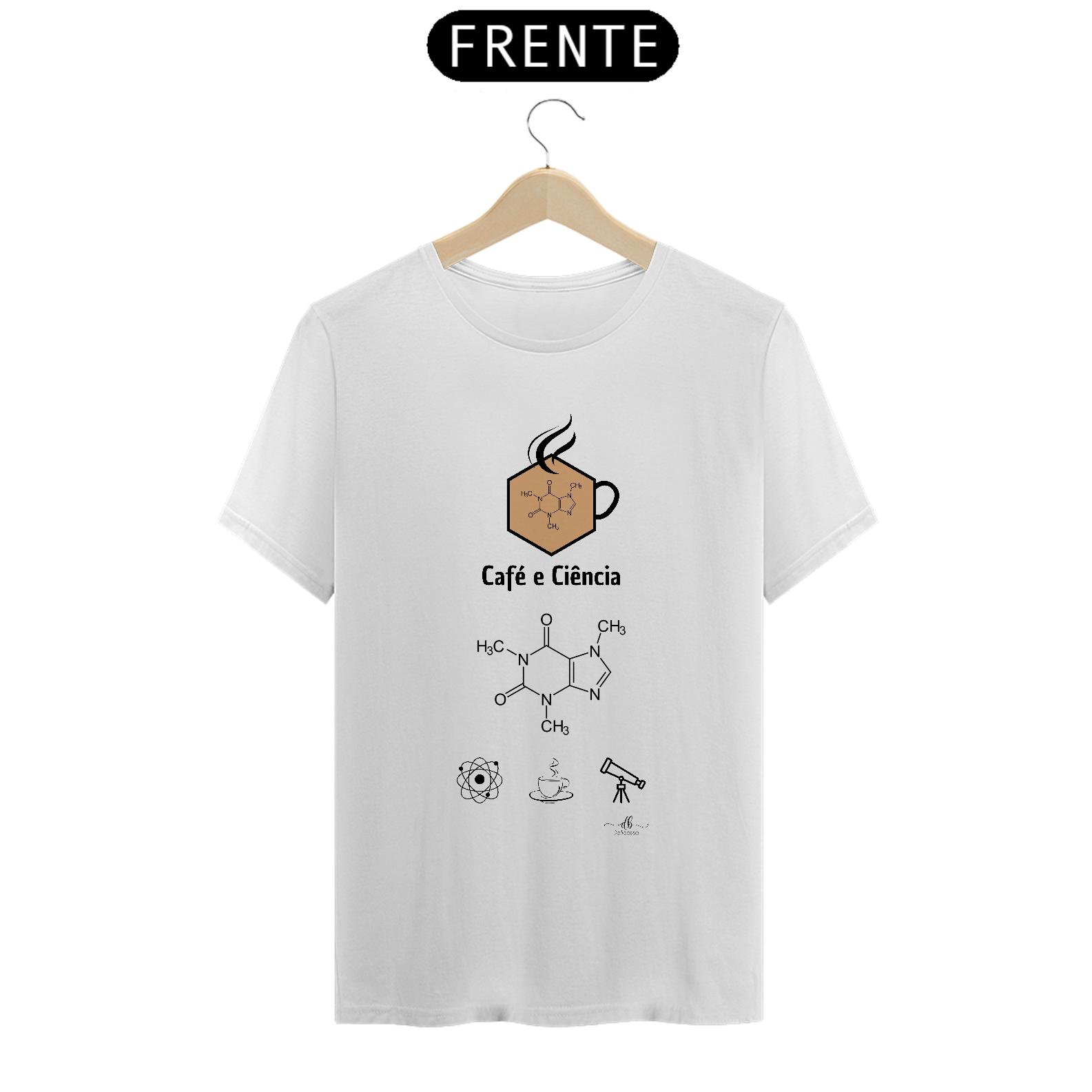 Nome do produto: Café e Ciência (Camiseta quality) LP