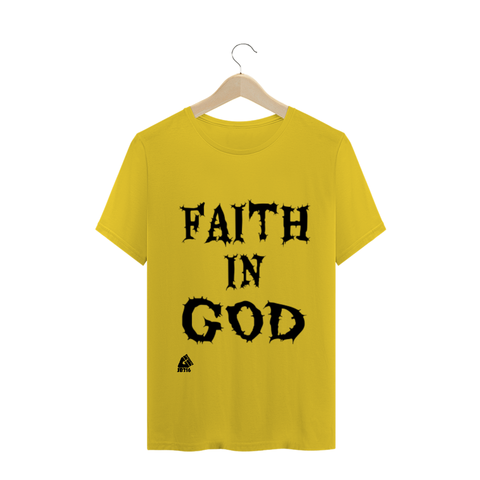 Nome do produto: CAMISETA MASCULINA ESTONADA FAITH IN GOD
