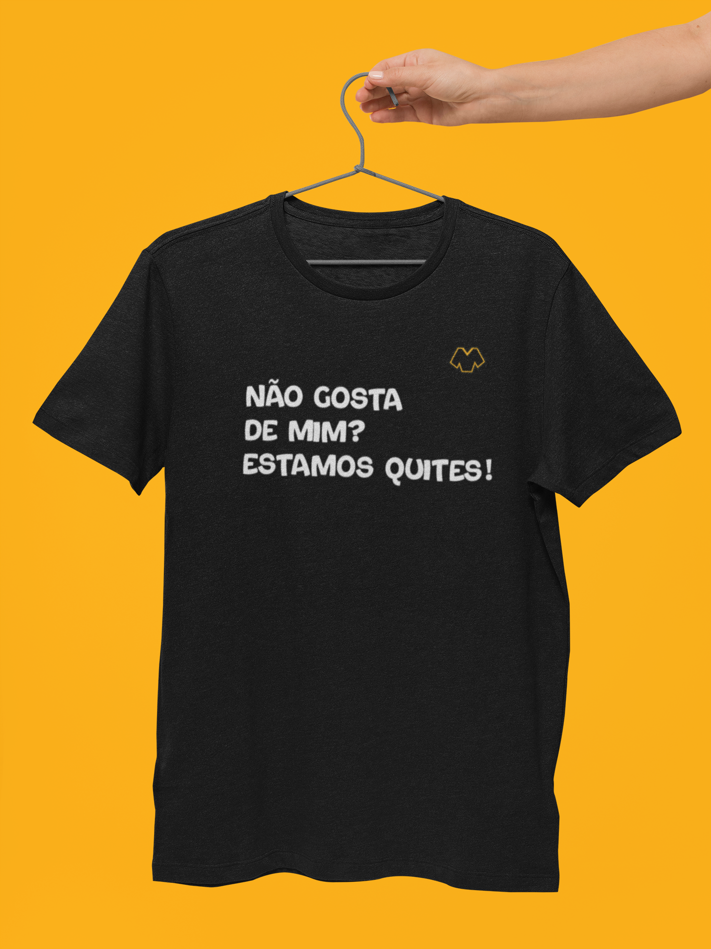 Nome do produto: T-SHIRT PRETA - NÃO GOSTA DE MIM?