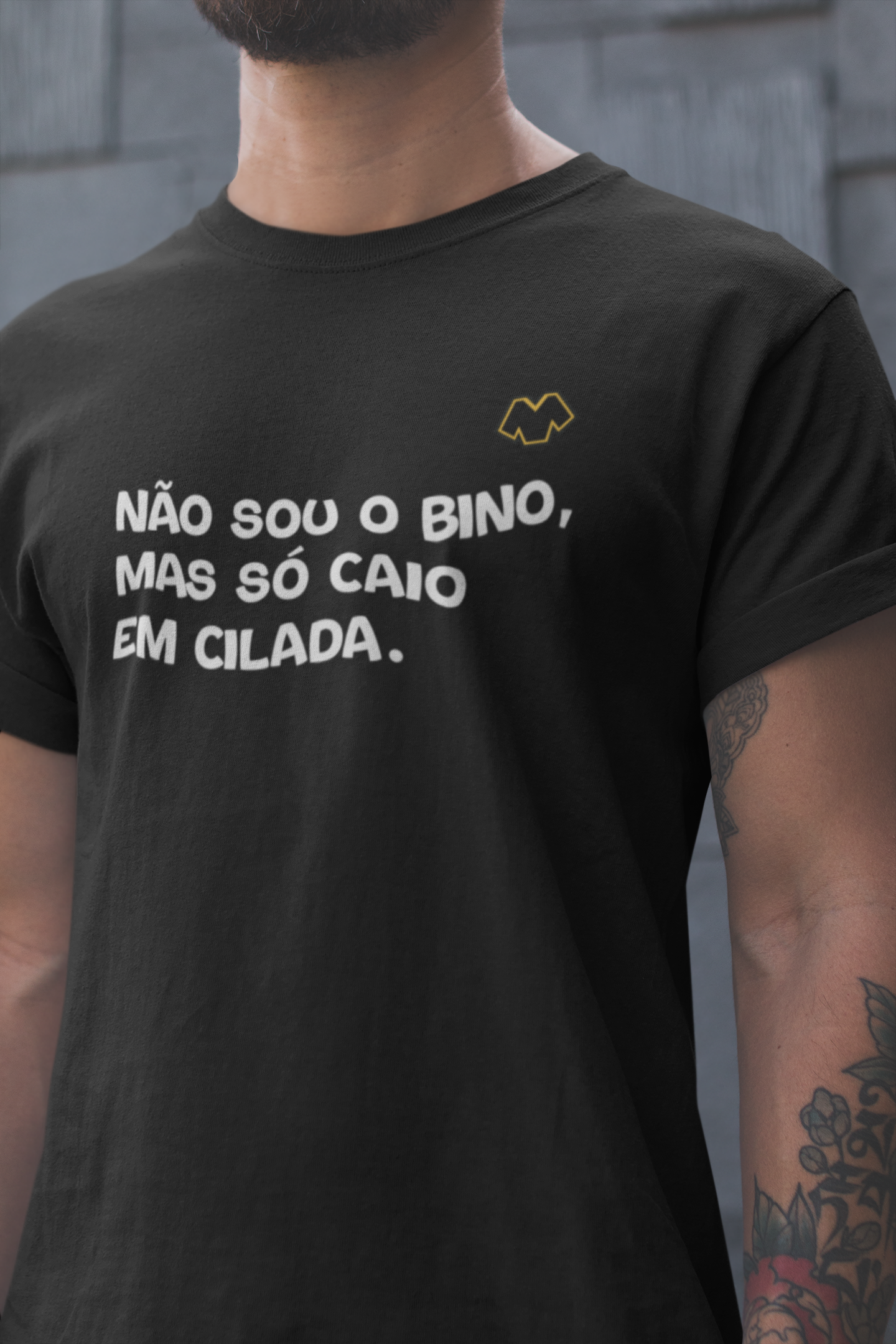 Nome do produto: T-SHIRT PRETA - NÃO SOU O BINO