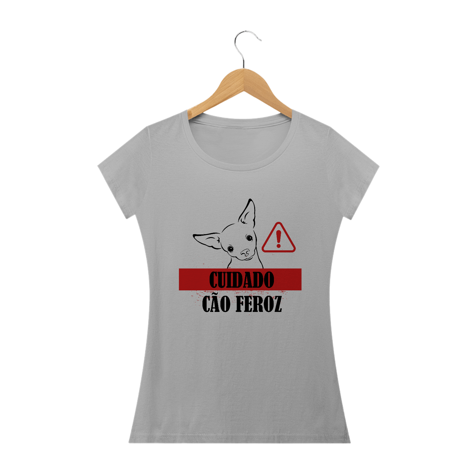Nome do produto: Camiseta Feminina - Pinscher - Cuidado!