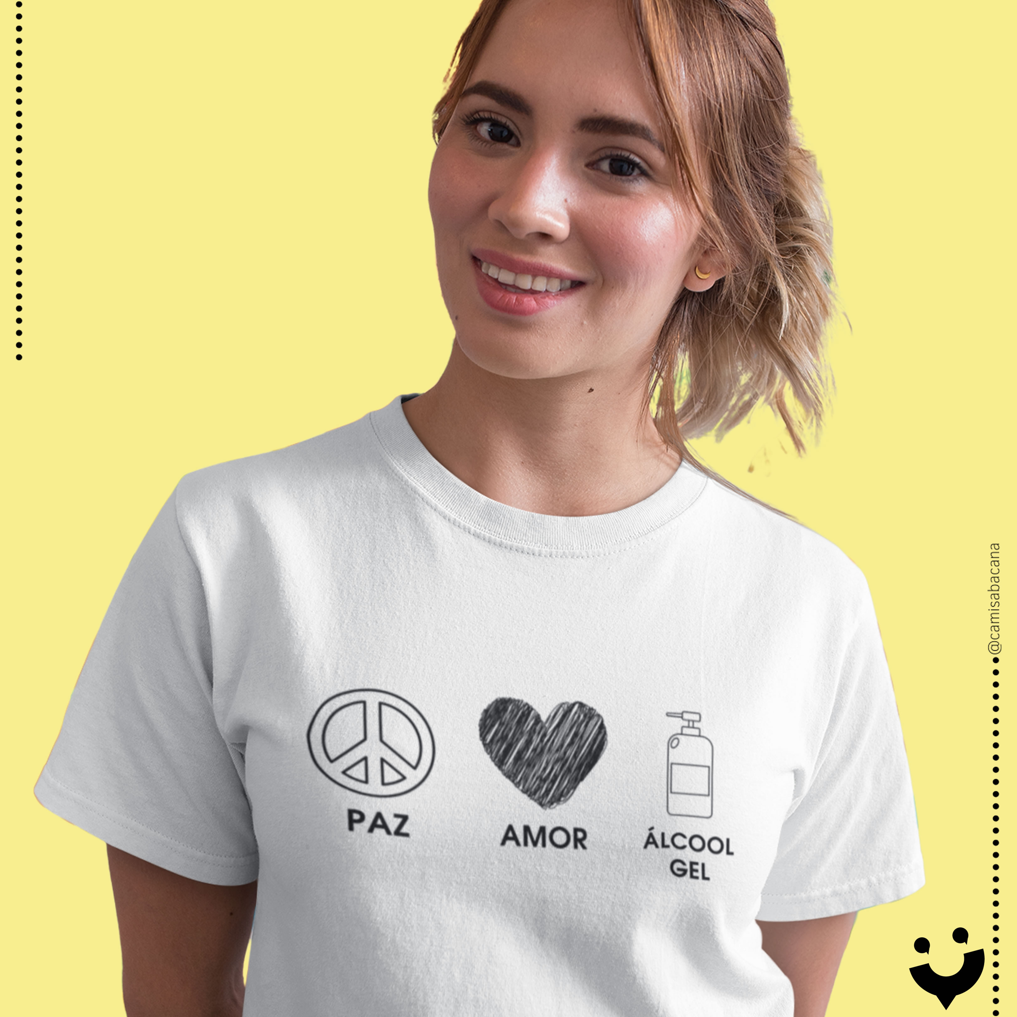 Nome do produto: {Baby Long Bacana} Paz, amor e álcool gel