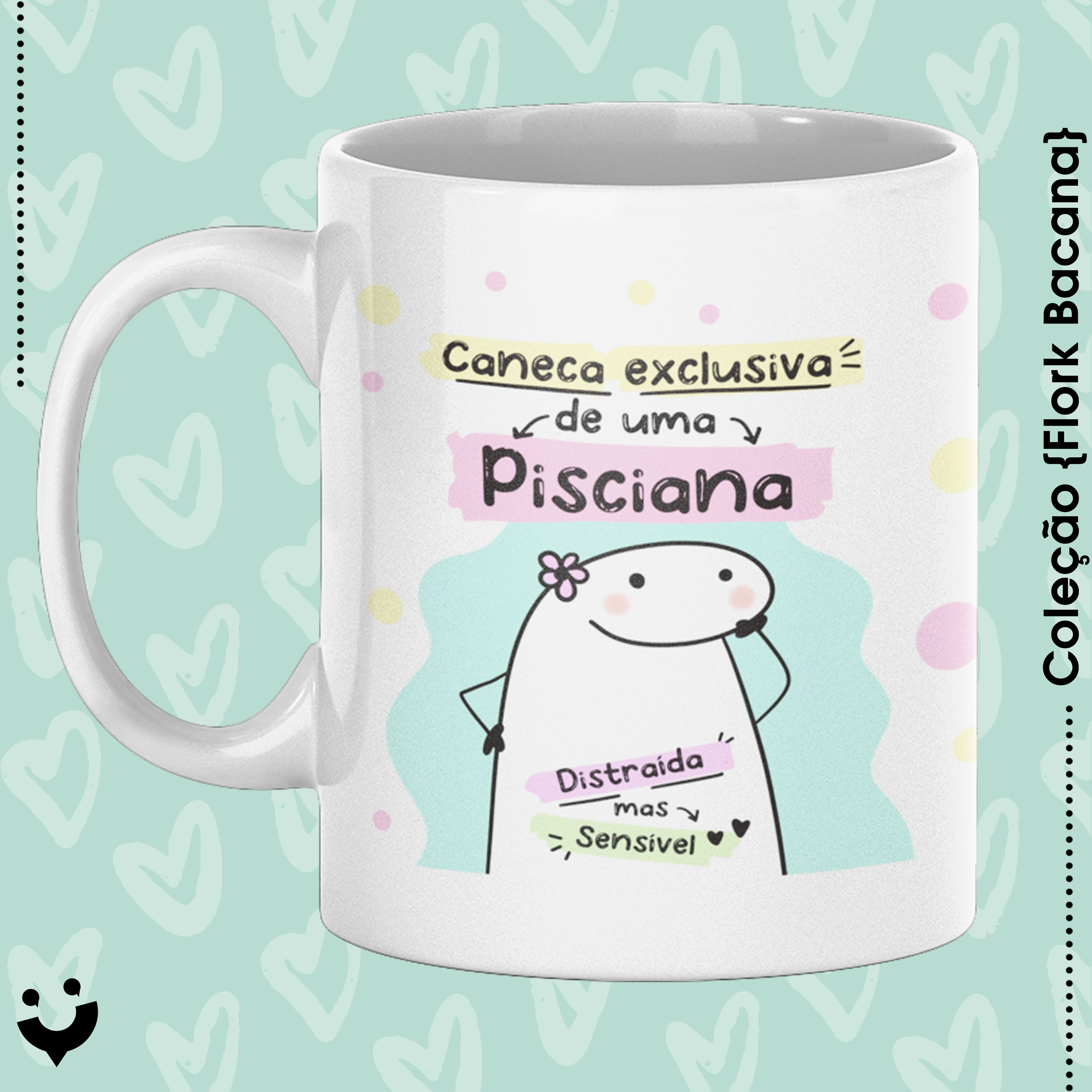 Nome do produto: {Coleção Flork Bacana} Caneca Pisciana