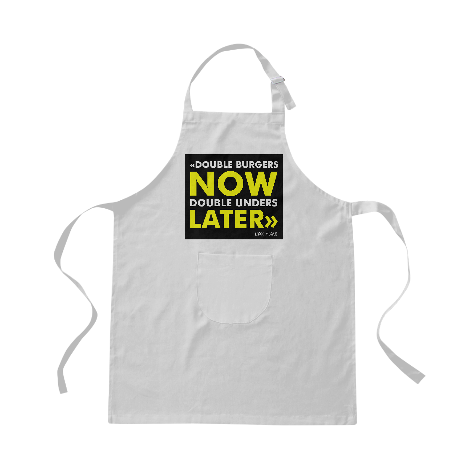 Nome do produto: Avental Double Burgers Now Double Unders Later