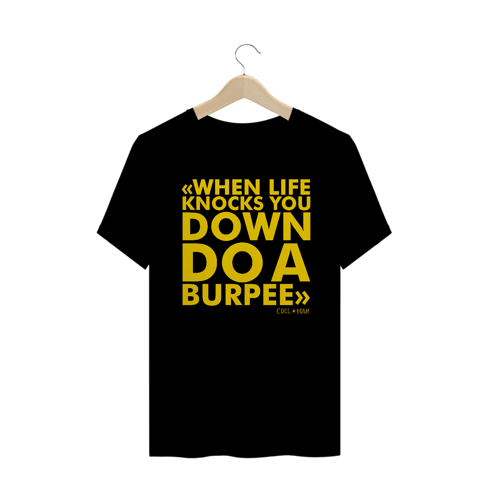 Nome do produto: Camiseta When life knocks - Estampa amarela