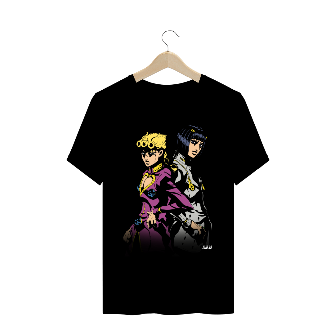 Nome do produto: Camiseta Giorno Giovanna e Bruno Bucciaratti - JoJo\'s Bizarre Adventure Part 5: Vento Áureo e Golden Wind