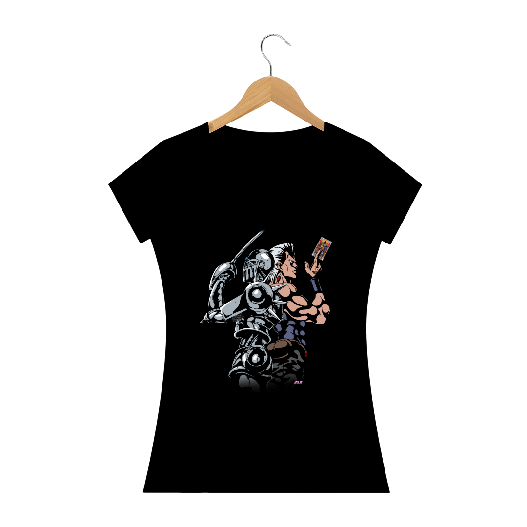 Nome do produto: Camiseta Feminina Jean Pierre Polnareff e Silver Chariot - JoJo\'s Bizarre Adventure Part 3: Stardust Crusaders