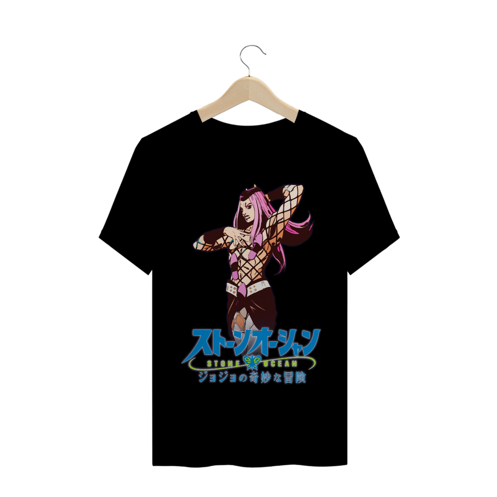 Nome do produto: Camiseta Narciso Anasui - Camisa Jojo\'s Bizarre Adventure Stone Ocean