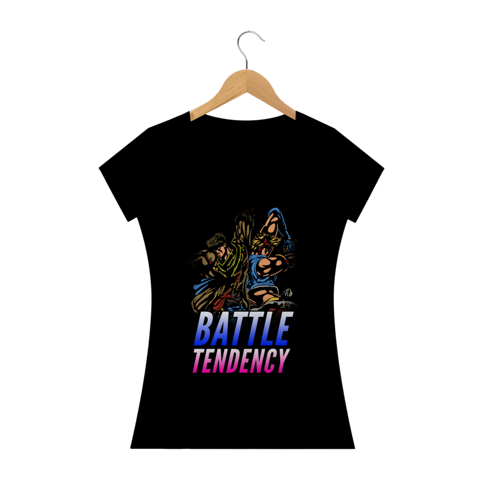 Nome do produto: Camiseta Feminina Joseph Joestar e Caesar Zeppeli - JoJo\'s Bizarre Adventure Part 2: Battle Tendency
