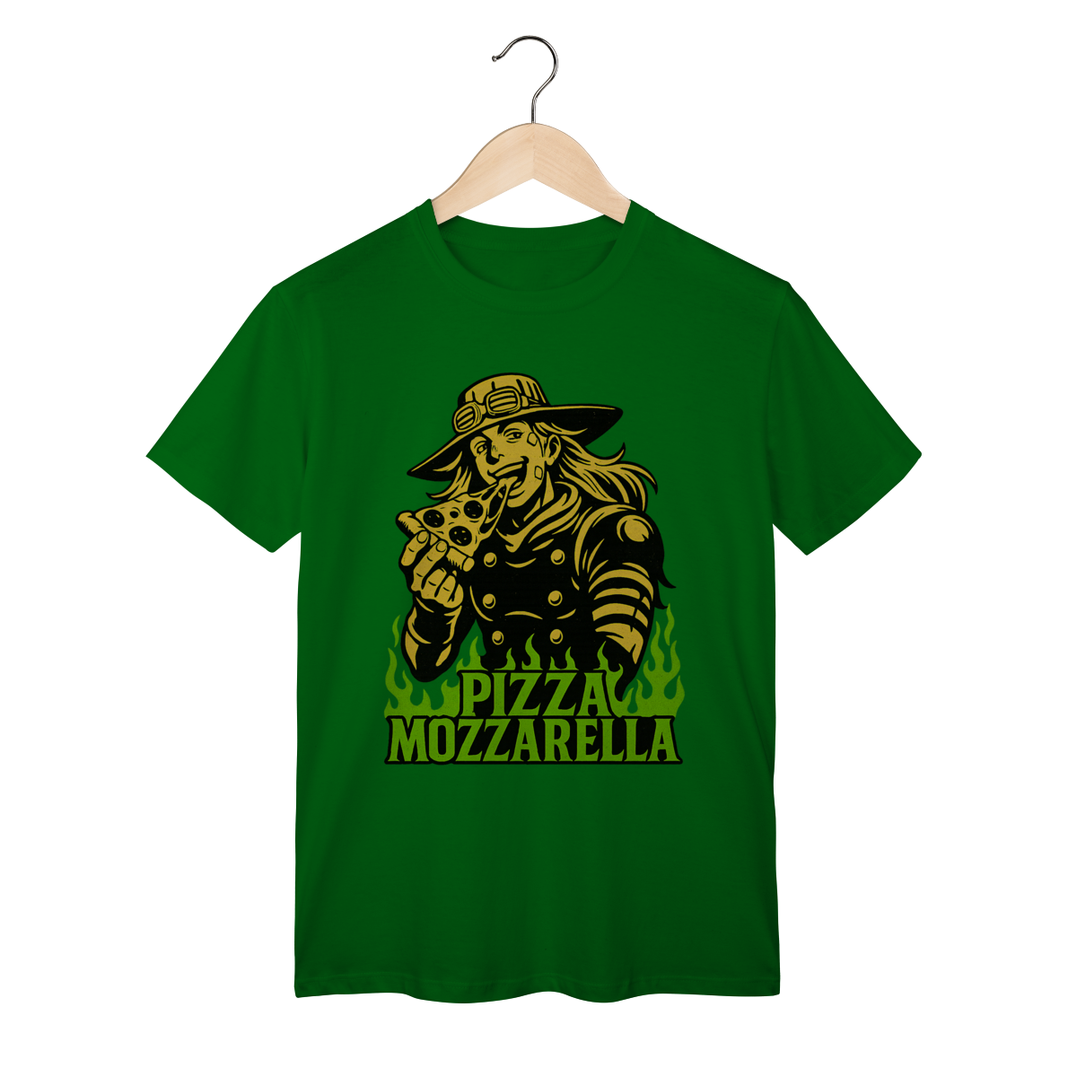 Nome do produto: Camiseta Gyro Zeppeli - Pizza Mozzarella