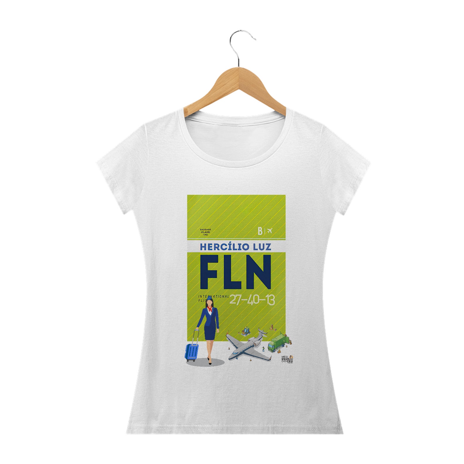 Nome do produto: Babylook Fem. FLN IATA Hercílio Luz Florianópolis Comissária