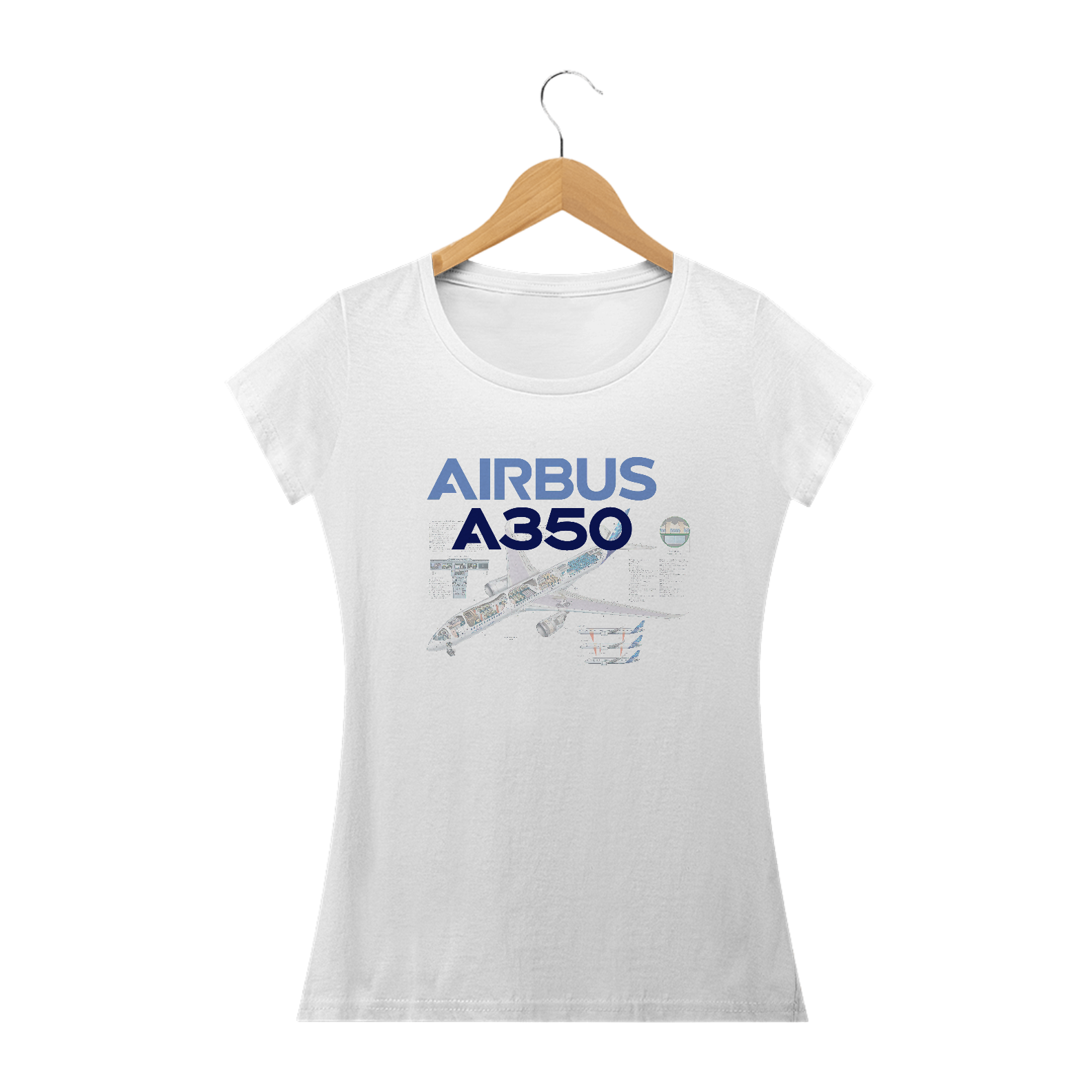 Nome do produto: Babylook Fem. Airbus A350 - Comissária