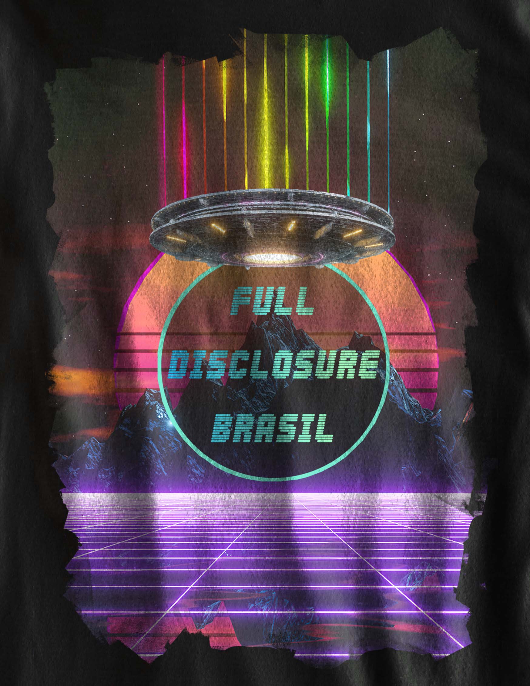 Nome do produto: TS Unissex - Full Disclosure Brasil Retrowave Logo