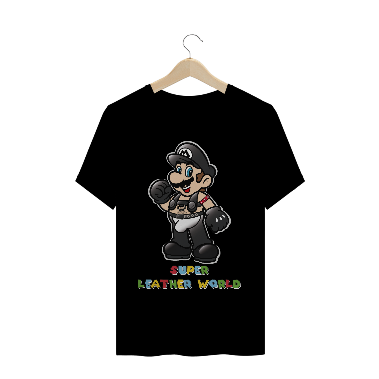 Nome do produto: T-Shirt Super Mario Leather World (Preta)