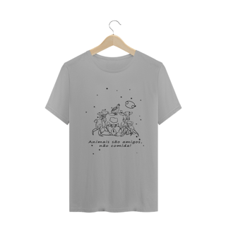 Camiseta Unissex | Câncer | Animais são amigos, não comida! | P&B