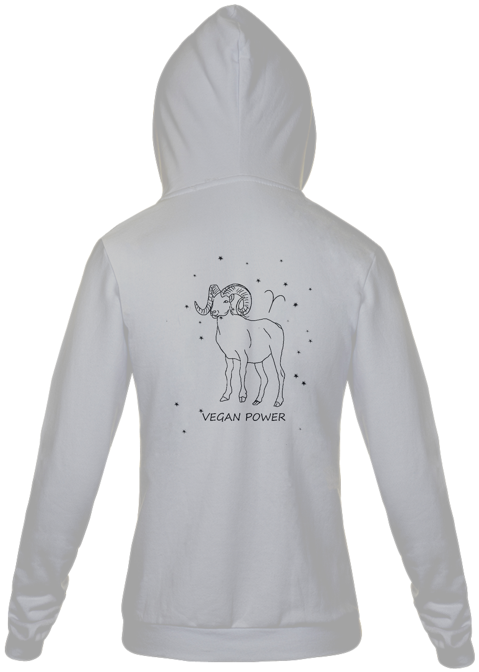 Moletom Com Zíper Unissex | Áries | Vegan Power | P&B 