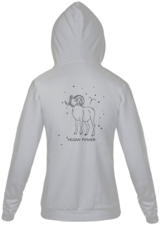 Moletom Com Zíper Unissex | Áries | Vegan Power | P&B 