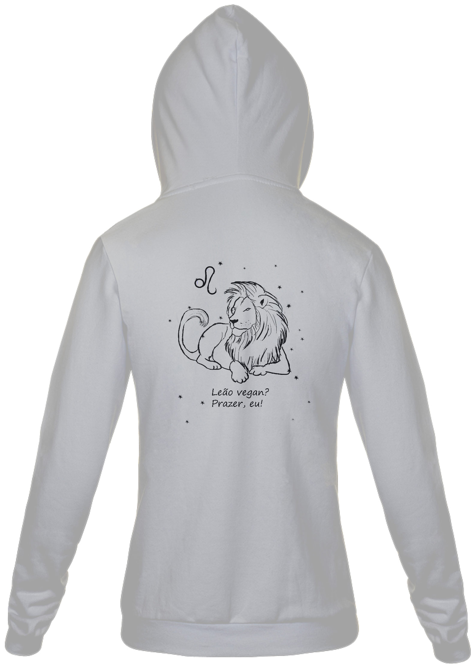 Moletom Com Zíper Unissex | Leão | Leão vegan? Prazer, eu! | P&B 