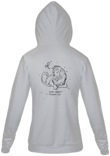 Moletom Com Zíper Unissex | Leão | Leão vegan? Prazer, eu! | P&B 