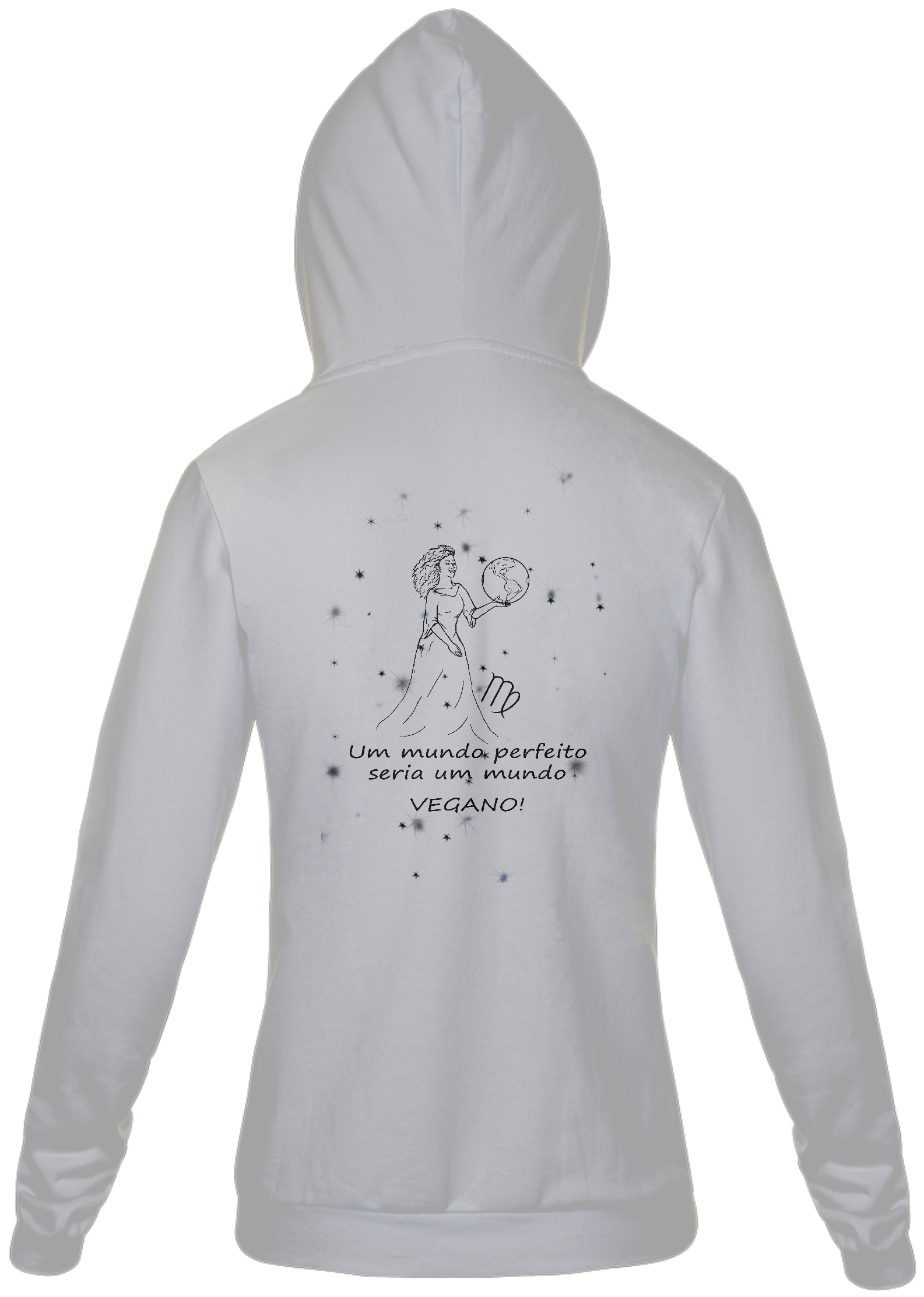 Moletom Com Zíper Unissex | Virgem | Um mundo perfeito seria um mundo VEGANO! | P&B 