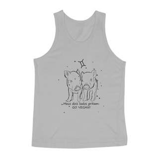 Regata Masculina | Gêmeos | Meus dois lados gritam: GO VEGAN! | P&B