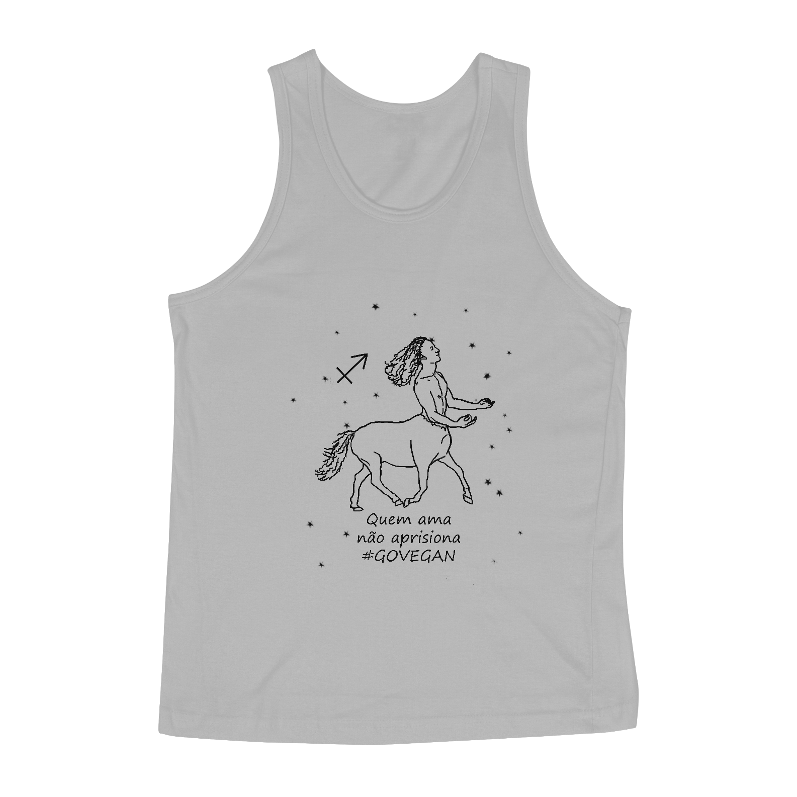 Regata Masculina | Sagitário | Quem ama não aprisiona #govegan | P&B