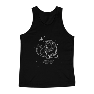 Regata Masculina | Leão | Leão vegan? Prazer, eu! | P&B 