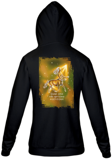 Moletom Com Zíper Unissex | Sagitário | Quem ama não aprisiona #govegan | Color