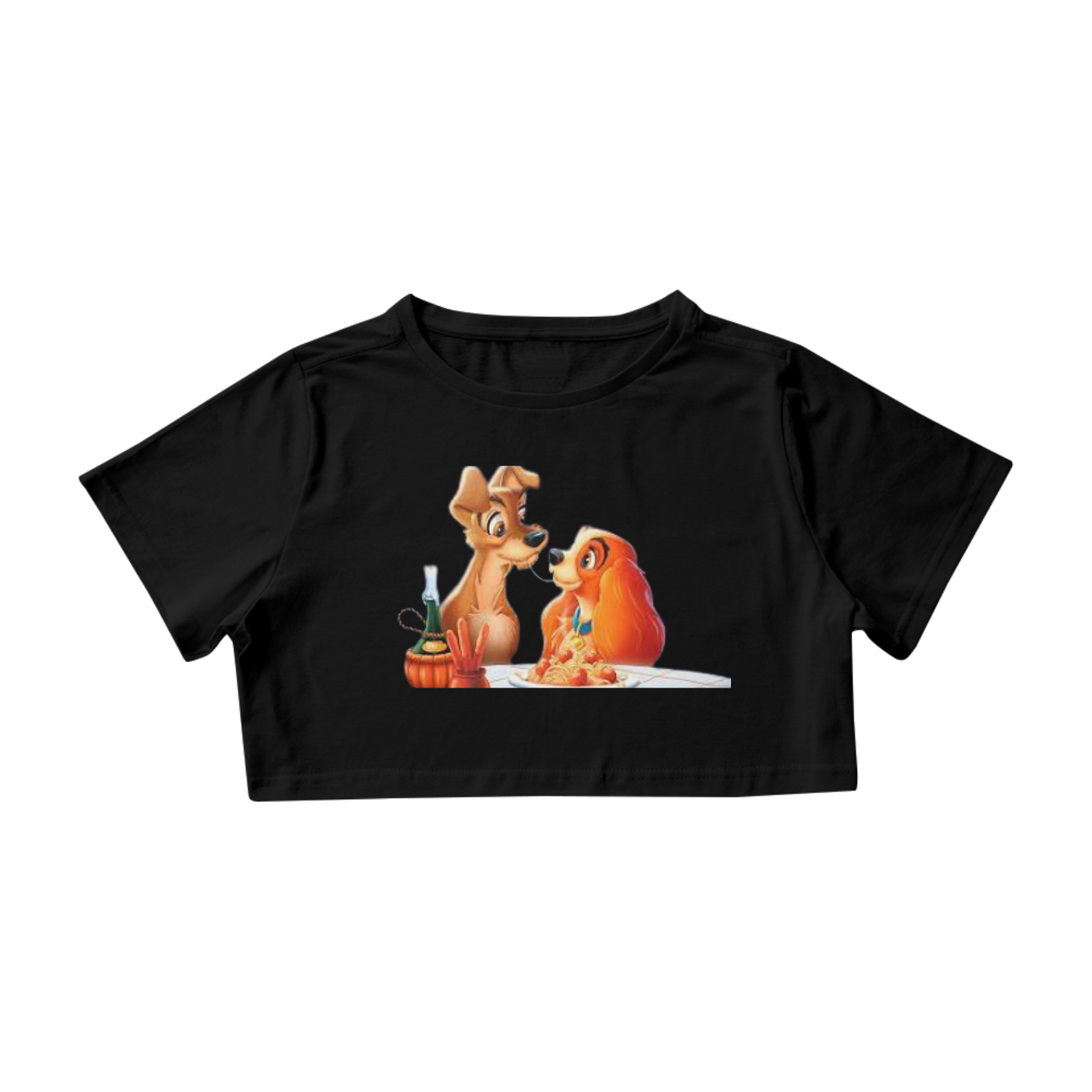 Nome do produto: Cropped A dama e o vagabundo