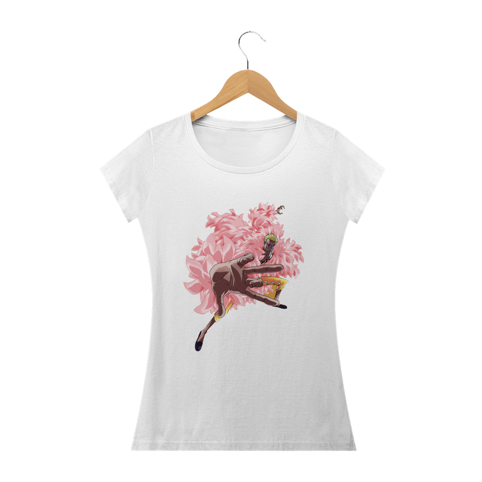 Nome do produto: Camiseta Feminina Doflamingo - One Piece