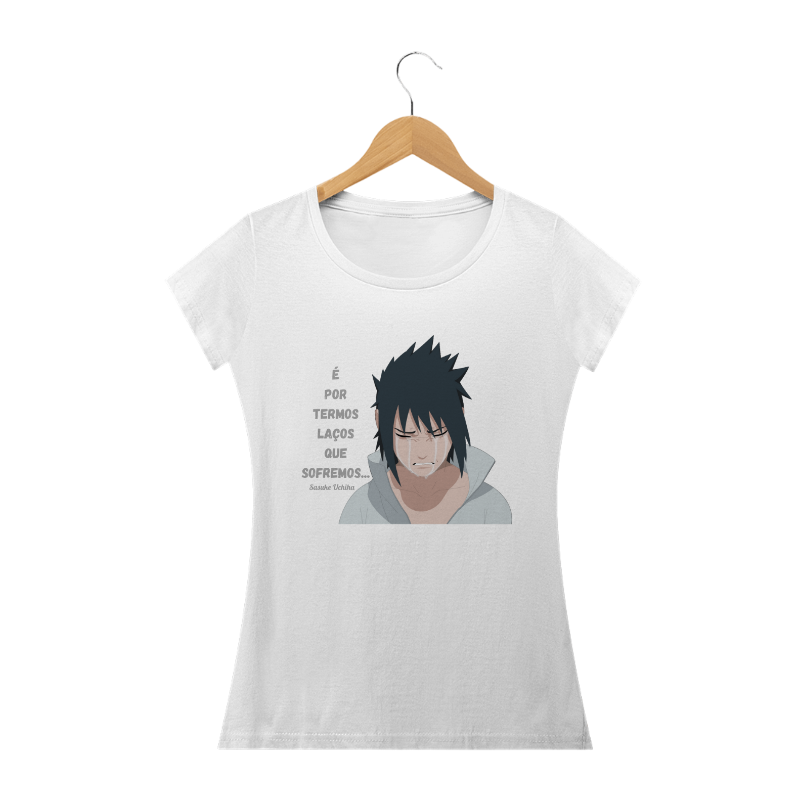 Nome do produto: Camiseta Feminina Frase Sasuke